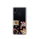 Multitronic Samsung Galaxy A10s ile Uyumlu Sevimli Kediler Desenli Şeffaf Telefon Kılıfı