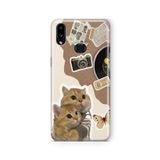 Multitronic Samsung Galaxy A10s ile Uyumlu Sevimli Kediler Tasarım Baskılı Şeffaf Kılıf