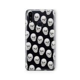 Multitronic Samsung Galaxy A10s ile Uyumlu Skulls Tasarım Baskılı Şeffaf Kılıf