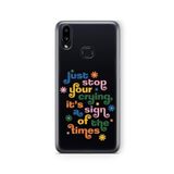 Multitronic Samsung Galaxy A10s ile Uyumlu Stop Crying Tasarım Baskılı Şeffaf Kılıf