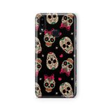 Multitronic Samsung Galaxy A10s ile Uyumlu Vintage Skulls Tasarım Baskılı Şeffaf Kılıf