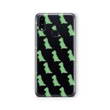 Multitronic Samsung Galaxy A10s ile Uyumlu Yeşil Dinazor Tasarım Baskılı Şeffaf Kılıf