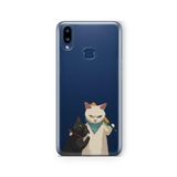Multitronic Samsung Galaxy A10s ile Uyumlu Zorba Kedi Tasarım Baskılı Şeffaf Kılıf
