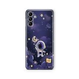 Multitronic Samsung Galaxy A14 ile Uyumlu Astronot Tasarım Baskılı Şeffaf Kılıf, laroa14425