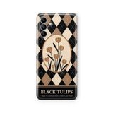 Multitronic Samsung Galaxy A14 ile Uyumlu Black Tulips Tasarım Baskılı Şeffaf Kılıf