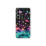 Multitronic Samsung Galaxy A14 Uyumlu Renkli Yıldızlar Tasarım Baskılı Şeffaf Kılıf, strlghta14440