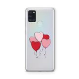 Multitronic Samsung Galaxy A21S ile Uyumlu Kalp Balon Tasarım Baskılı Şeffaf Kılıf