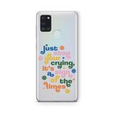 Multitronic Samsung Galaxy A21S ile Uyumlu Stop Crying Tasarım Baskılı Şeffaf Kılıf