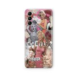 Multitronic Samsung Galaxy A35 ile Uyumlu Marilyn Monroe Kolaj Tasarım Baskılı Şeffaf Kılıf