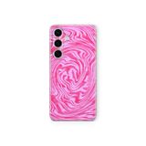 Multitronic Samsung Galaxy A35 Uyumlu Pembe Karmaşa Tasarım Baskılı Şeffaf Kılıf