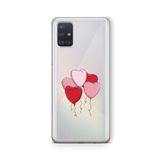 Multitronic Samsung Galaxy A51 ile Uyumlu Kalp Balon Tasarım Baskılı Şeffaf Kılıf