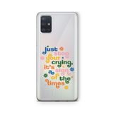 Multitronic Samsung Galaxy A51 ile Uyumlu Stop Crying Tasarım Baskılı Şeffaf Kılıf