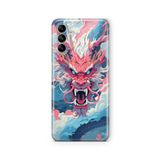 Multitronic Samsung Galaxy A54 ile Uyumlu Ejderha Tasarım Baskılı Şeffaf Kılıf
