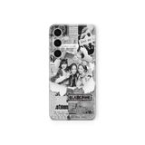 Multitronic Samsung Galaxy A54 Uyumlu Black Pink Kolaj Tasarım Baskılı Şeffaf Kılıf