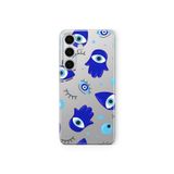 Multitronic Samsung Galaxy A55 ile Uyumlu Hamsa El Desenli Şeffaf Telefon Kılıfı