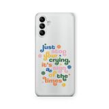 Multitronic Samsung Galaxy A55 ile Uyumlu Stop Crying Tasarım Baskılı Şeffaf Kılıf