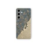 Multitronic Samsung Galaxy A55 ile Uyumlu Vintage Gazete Kolaj Desenli Şeffaf Telefon Kılıfı