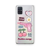 Multitronic Samsung Galaxy A71 ile Uyumlu Cool Girls Tasarım Baskılı Şeffaf Kılıf