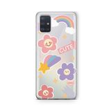 Multitronic Samsung Galaxy A71 ile Uyumlu Cute Rainbow Tasarım Baskılı Şeffaf Kılıf