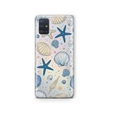 Multitronic Samsung Galaxy A71 ile Uyumlu Deniz Kabuğu ve Yıldız Desenli Şeffaf Telefon Kılıfı