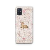 Multitronic Samsung Galaxy A71 ile Uyumlu Geyik ve Fiyonk Desenli Şeffaf Telefon Kılıfı