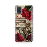 Multitronic Samsung Galaxy A71 ile Uyumlu Kırmızı Güller Tasarım Baskılı Şeffaf Kılıf