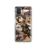Multitronic Samsung Galaxy A71 ile Uyumlu Kovboy Western Kolaj Desenli Şeffaf Telefon Kılıfı