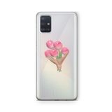 Multitronic Samsung Galaxy A71 ile Uyumlu Lale Buketi Tasarım Baskılı Şeffaf Kılıf