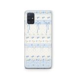 Multitronic Samsung Galaxy A71 ile Uyumlu Mavi Fiyonk ve Çiçek Desenli Şeffaf Telefon Kılıfı