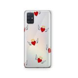 Multitronic Samsung Galaxy A71 ile Uyumlu Melek Kalp Desenli Şeffaf Telefon Kılıfı
