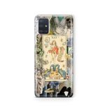 Multitronic Samsung Galaxy A71 ile Uyumlu Sanatsal Tarot Kolaj Desenli Şeffaf Telefon Kılıfı