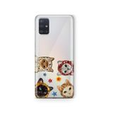 Multitronic Samsung Galaxy A71 ile Uyumlu Sevimli Kediler Desenli Şeffaf Telefon Kılıfı