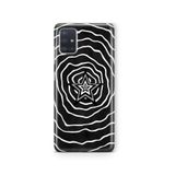 Multitronic Samsung Galaxy A71 ile Uyumlu Siyah Beyaz Yıldız Desenli Şeffaf Telefon Kılıfı