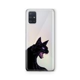 Multitronic Samsung Galaxy A71 ile Uyumlu Siyah Kedi Tasarım Baskılı Şeffaf Kılıf, laroa71042
