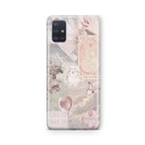 Multitronic Samsung Galaxy A71 ile Uyumlu Toz Pembe Kolaj Tasarım Baskılı Şeffaf Kılıf