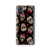 Multitronic Samsung Galaxy A71 ile Uyumlu Vintage Skulls Tasarım Baskılı Şeffaf Kılıf