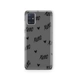 Multitronic Samsung Galaxy A71 ile Uyumlu XOXO Desenli Şeffaf Telefon Kılıfı