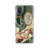 Multitronic Samsung Galaxy A71 ile Uyumlu Yeşil Kolaj Tasarım Baskılı Şeffaf Kılıf, laroa710131
