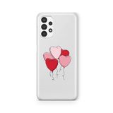 Multitronic Samsung Galaxy A73 ile Uyumlu Kalp Balon Tasarım Baskılı Şeffaf Kılıf