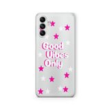 Multitronic Samsung Galaxy M34 5G ile Uyumlu Good Vibes Only Tasarım Baskılı Şeffaf Kılıf