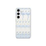 Multitronic Samsung Galaxy M34 5G ile Uyumlu Mavi Fiyonk ve Çiçek Desenli Şeffaf Telefon Kılıfı