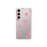 Multitronic Samsung Galaxy M34 5G ile Uyumlu Pembe Aksolotl Desenli Şeffaf Telefon Kılıfı