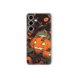 Multitronic Samsung Galaxy M34 Uyumlu Pumpkin and Frog Tasarım Baskılı Şeffaf Kılıf