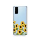 Multitronic Samsung Galaxy S20 FE ile Uyumlu Ayçiçekleri Desenli Şeffaf Telefon Kılıfı