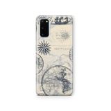 Multitronic Samsung Galaxy S20 FE ile Uyumlu Dünya Haritası ve Pusula Desenli Şeffaf Telefon Kılıfı