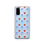 Multitronic Samsung Galaxy S20 FE ile Uyumlu Kalp ve Kurdele Desenli Şeffaf Telefon Kılıfı