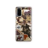 Multitronic Samsung Galaxy S20 FE ile Uyumlu Kovboy Western Kolaj Desenli Şeffaf Telefon Kılıfı