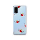 Multitronic Samsung Galaxy S20 FE ile Uyumlu Melek Kalp Desenli Şeffaf Telefon Kılıfı
