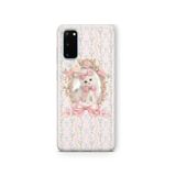 Multitronic Samsung Galaxy S20 FE ile Uyumlu Pembe Fiyonklu Kedi Desenli Şeffaf Telefon Kılıfı