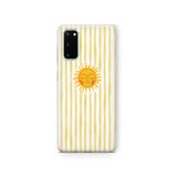 Multitronic Samsung Galaxy S20 FE ile Uyumlu Sarı Çizgili Güneş Desenli Şeffaf Telefon Kılıfı